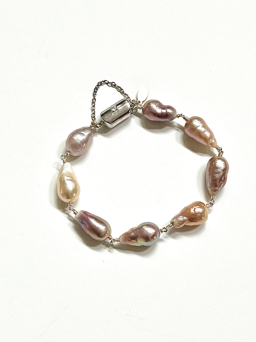 Blush Hued Baroque Pearl Bracelet | Limited Edition