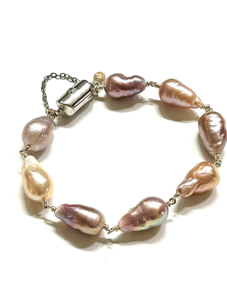 Blush Hued Baroque Pearl Bracelet | Limited Edition