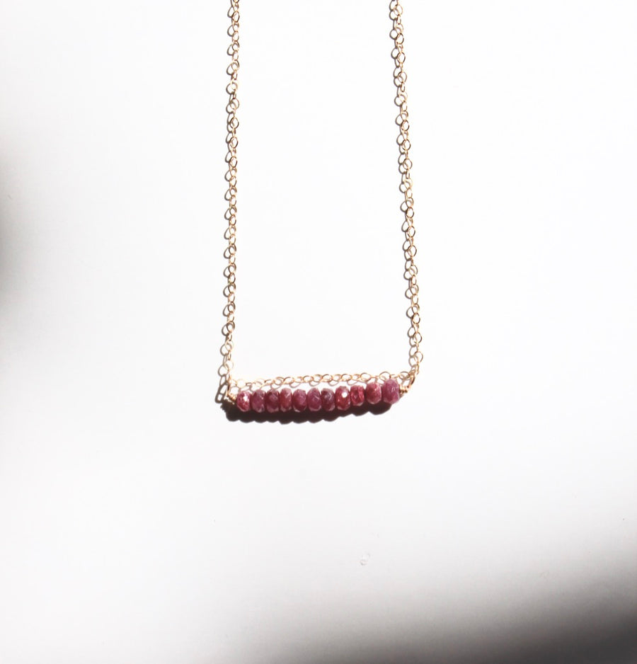 Gemstone Sliding Bar Layering Necklace
