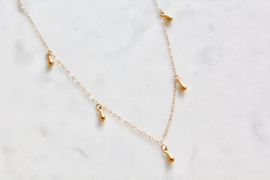 Gold Drops Layering Necklace