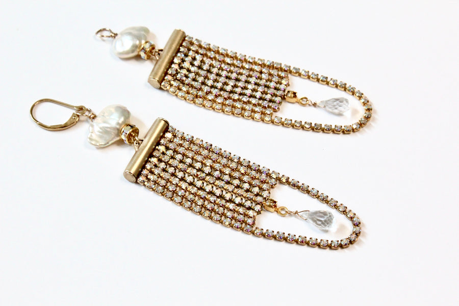 Pearl + Crystal Fringe Charms