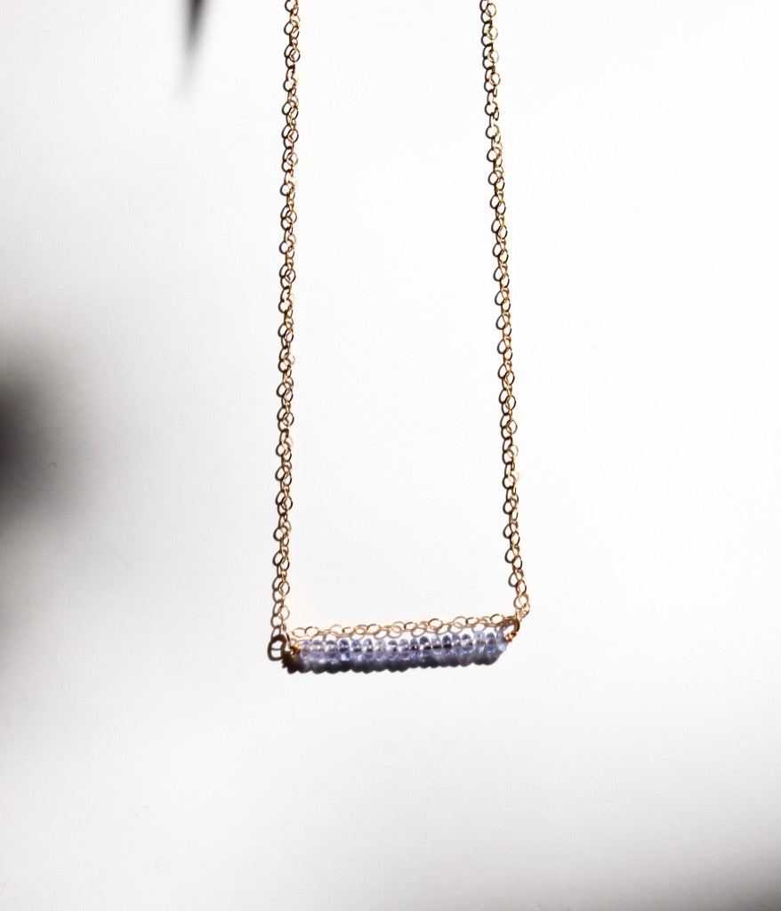 Gemstone Sliding Bar Layering Necklace